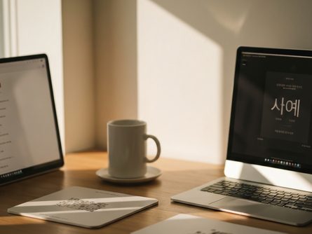 클립보드와 펜, 헬멧, 줄자가 놓인 작업 테이블