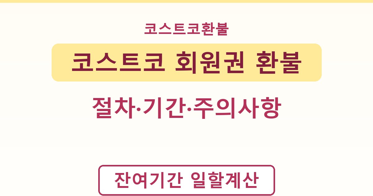 코스트코 회원권 환불 - 절차·기간·주의사항 정리