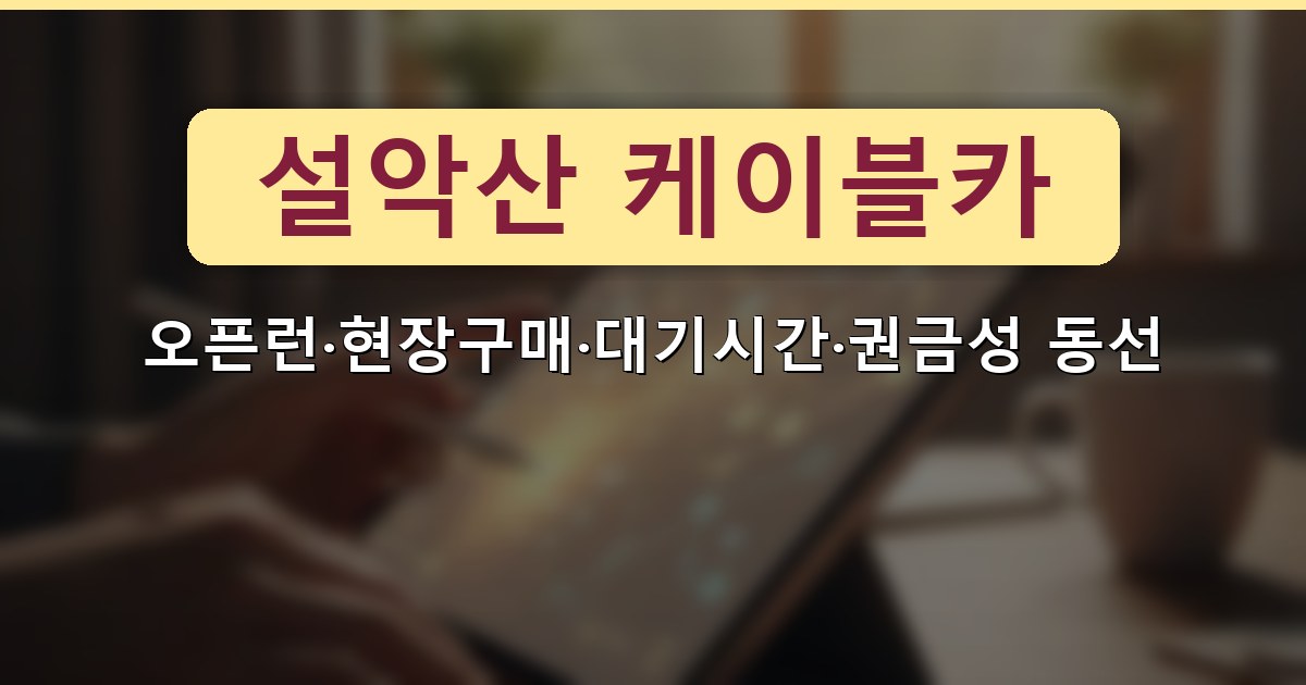 설악산 케이블카 - 오픈런·현장구매·대기시간·권금성 동선 총정리